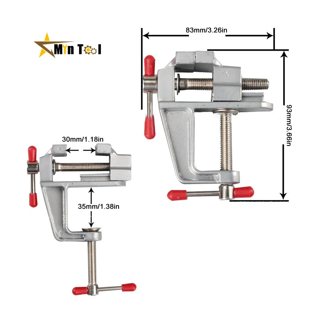 Bench Vise Muliti-Funcational Table Screw Vise Aluminium Alloy 30mm Table Bench Clamp Vise for DIY Craft Mold Fixed Repair Tool