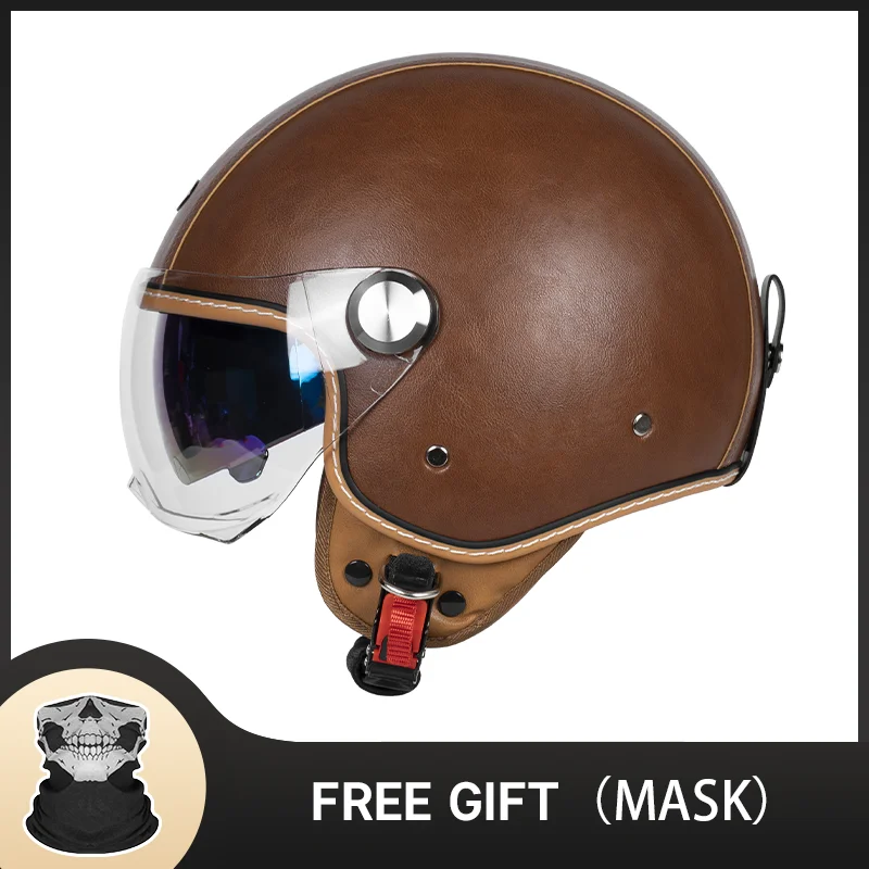

Классический мотоциклетный шлем 3/4 с открытым лицом в винтажном стиле, одобренный DOT для скутера Cruiser и городских поездок, подходит для всех сезонов