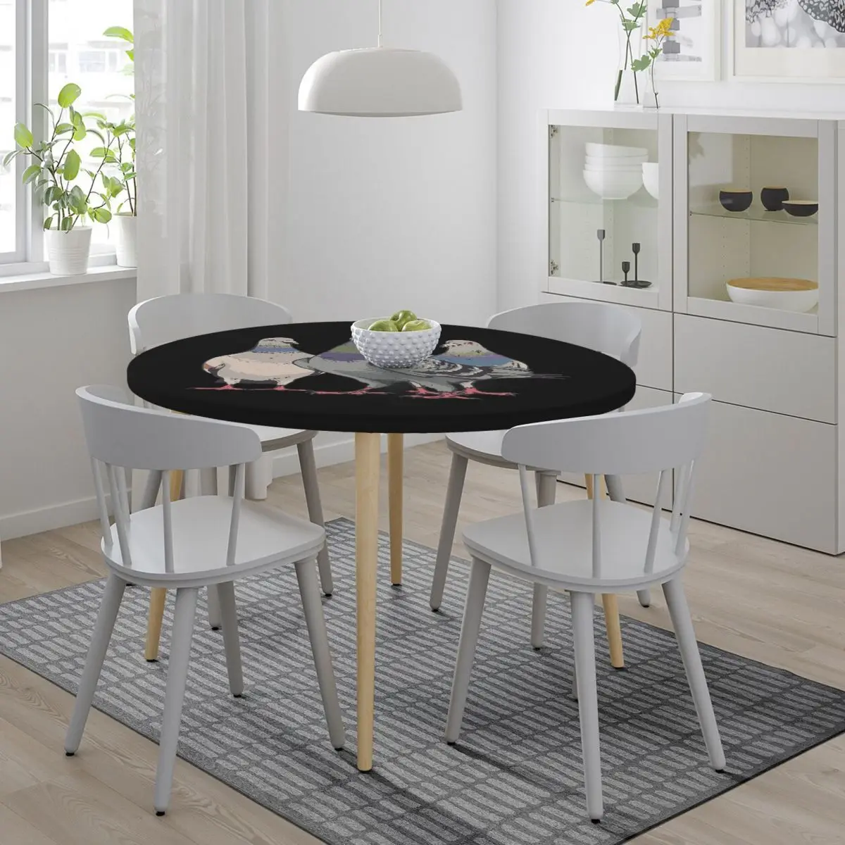 Pigeons, Pigeon Breeding, Pigeon Fanciers Waterproof Round Tablecloth Oilproof Table Cloth for Kitchen Events Dining Table Cover