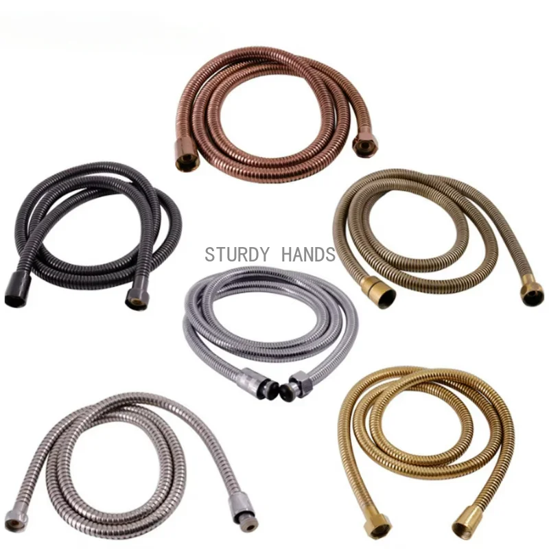 

1,5 м нержавеющая сталь, черный, розовое золото, медь, бронза, плетеный гибкий смеситель для душа в ванной комнате, аксессуары для шланга