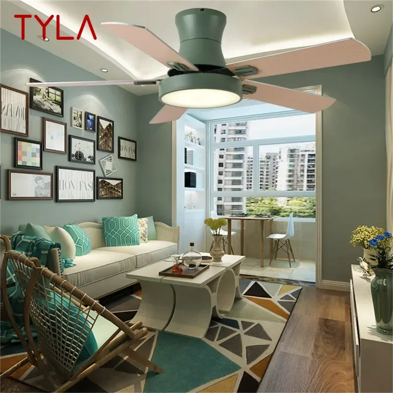 

TYLA Modern Fan Light LED Luxury Living Room Restaurant Bedroom Study Ceiling Fan Light Remote Electric Fan Light