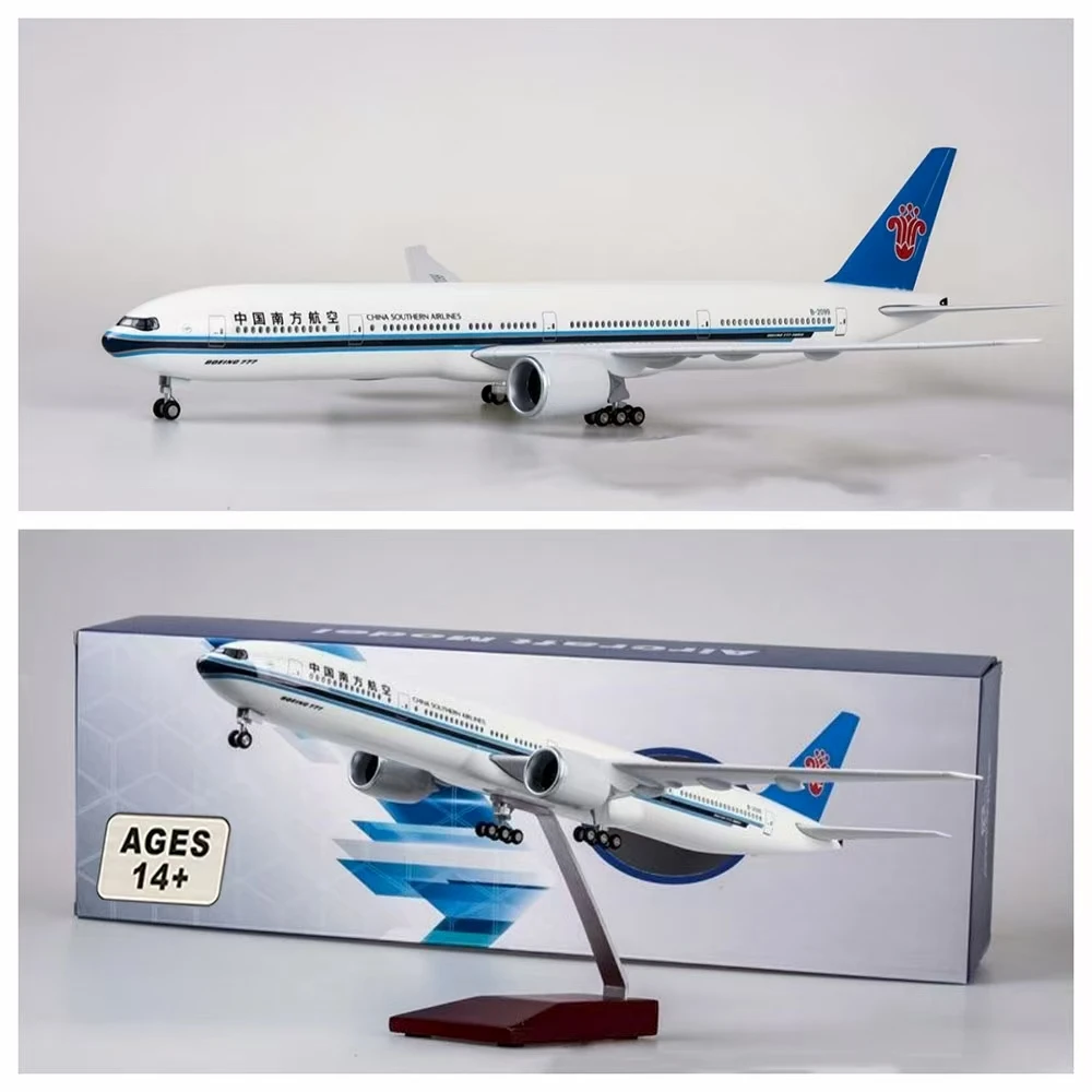

47cm Airplane Scale 1:157 China Southern Airlines B777 Model Aircraft Toys Child Resin Die-cast With LED Lights Assemble Gifts