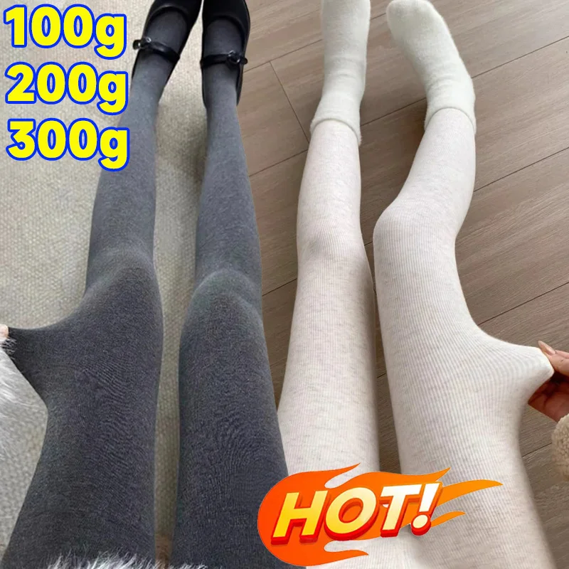 

Зимние плюшевые флисовые эластичные тонкие колготки с высокой талией, сексуальные женские чулки, утепленные термоколготки, леггинсы, корейская уличная одежда INS