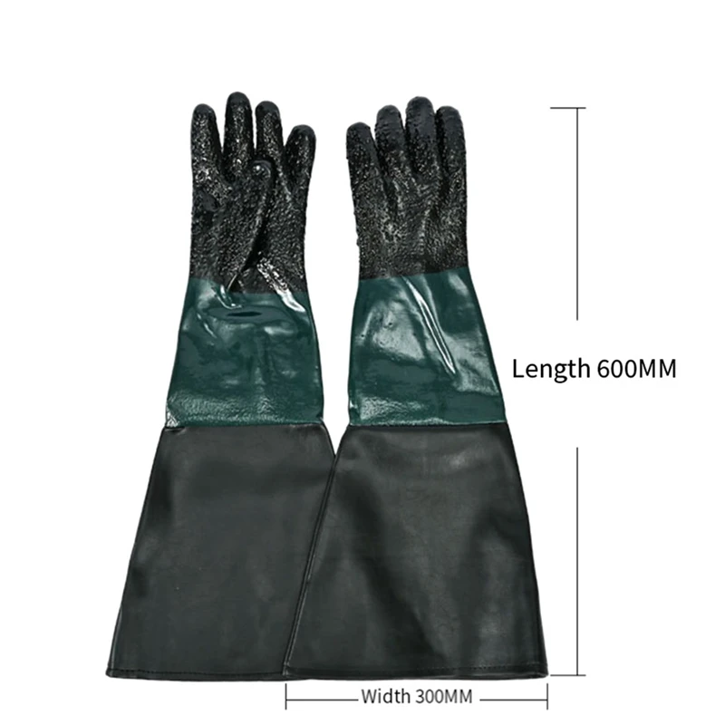 Blast Rubber Gloves For Sandblasting Sandblaster Sand Blast Cabinet Sandblasting Gloves Sandblaster Replacement Parts 23.6 Inch