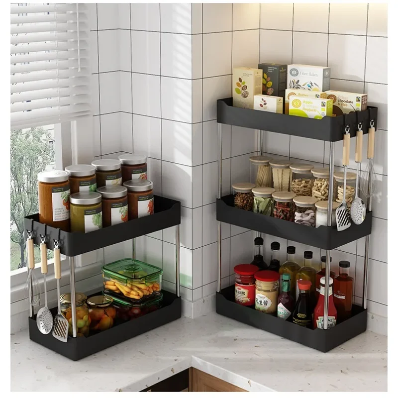 1/2 Layer Kitchen Spice Storage Rack Countertop Sundries Storages Rack Study Living Room Desk Organizer Bathroom Storage Holders