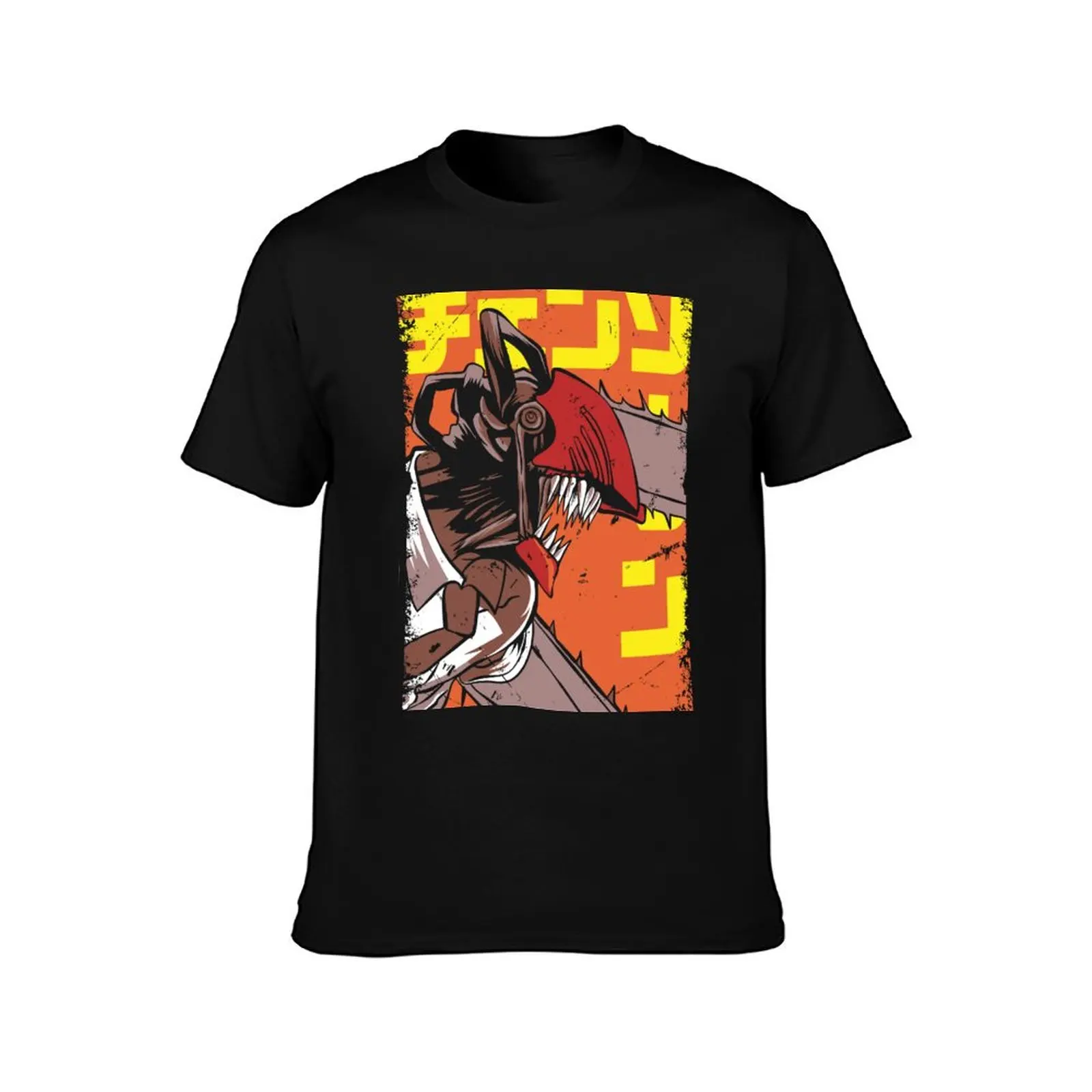Chain saw man retro vintage- cool gift for anime fans - T-Shirt Casual Streetwear Short Sleeve Tee T-Shirt