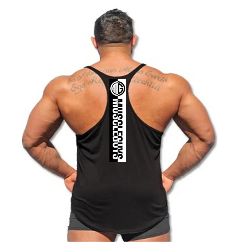 Men Cotton weightlifting Vests Y-Back Racerback Low Scoop Neck Fitness Bodybuilding Muscle Summer Workout Gym Tank Tops Clothing