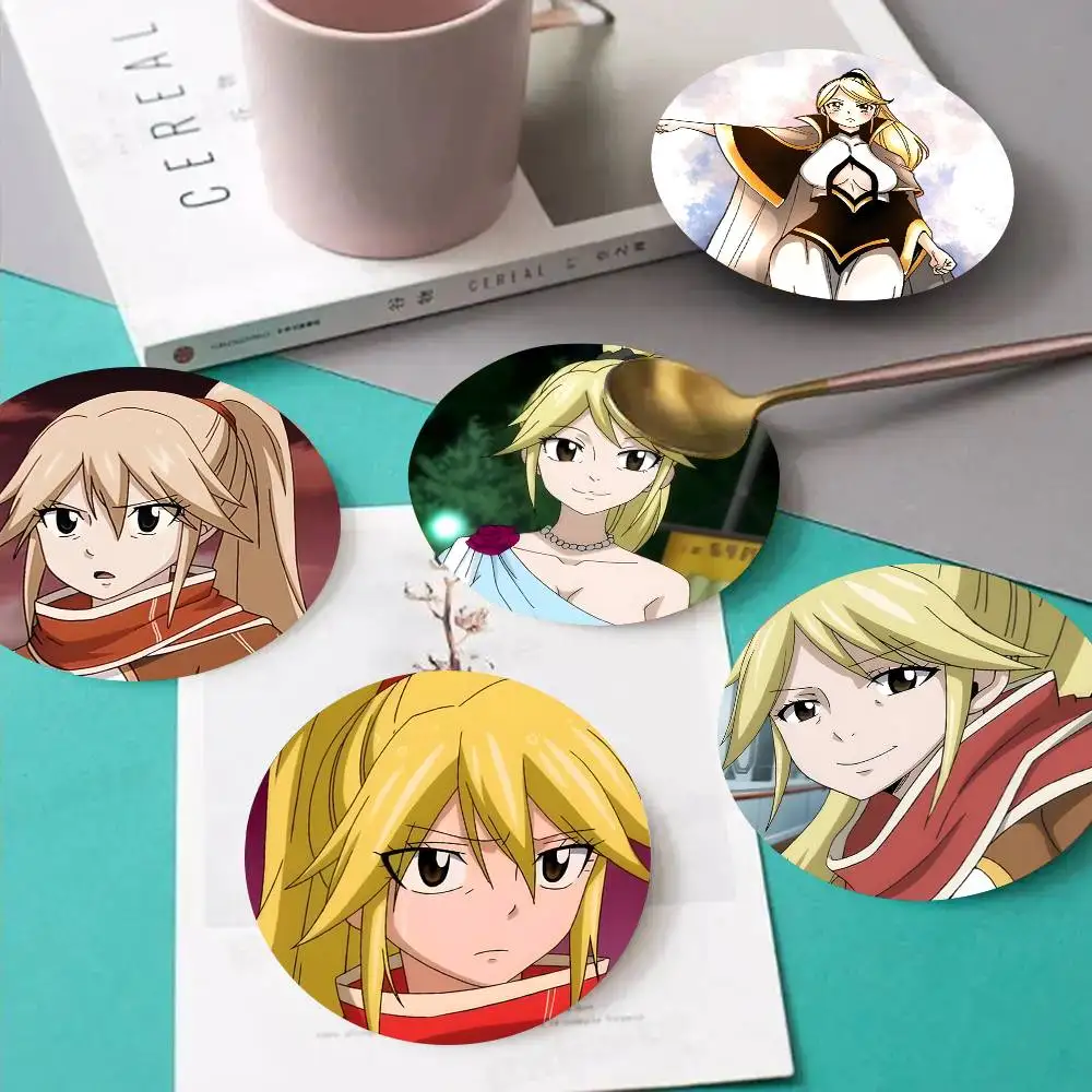 1pc Anna Heartfilia Fairy Tail Wooden Coaster Colour Printing Cup Mat Home Desk Decoration Gifts