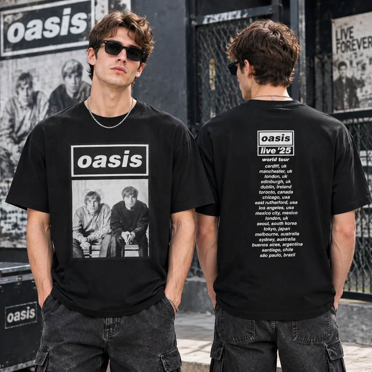 2026 Vintage Black White Poster Graphic T Shirt Black Short Sleeve O-neck Cotton Casual Unisex Tees