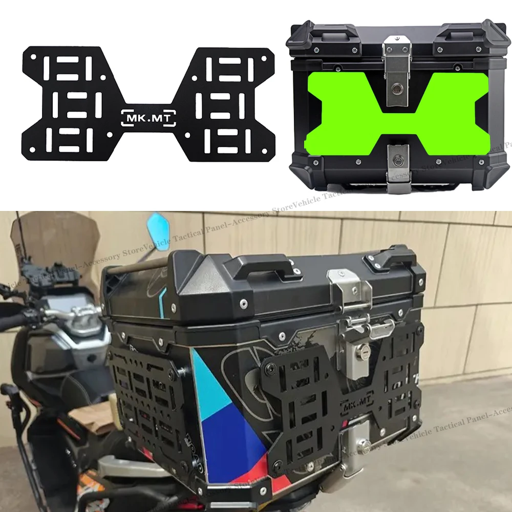 

Motorcycle Top Case Molle Panel Stainless Stee Tactical Storage Box Universal Side Box Modular Organizer Quick-Mounting