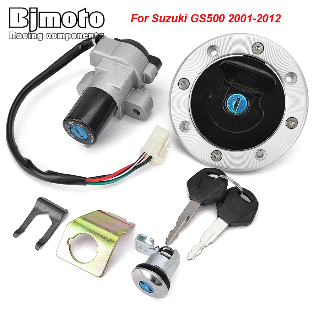 

Motorcycle Fuel Gas Cap Ignition Switch Seat Lock with Key Kit For Suzuki GS500 GS 500 2001-2012