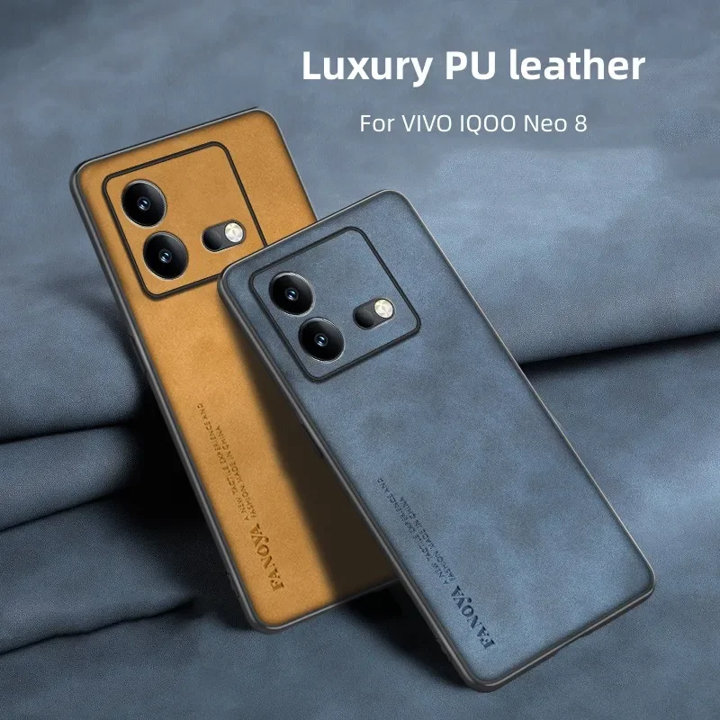 

For VIVO IQOO Neo 8 Case Luxurious PU Leather Matte Shockproof Back Cover For IQOO Neo8 Pro Neo7 SE Thin Bumper Funda Coque