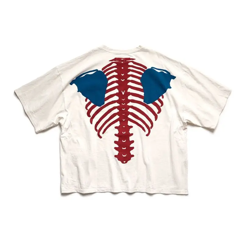 KAPITAL Skeleton Print Oversized T Shirt Bone Graphic Loose Fit Japanese Streetwear