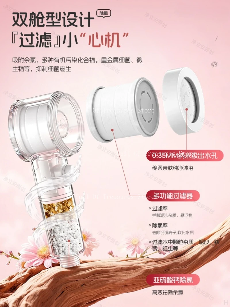 

Pressurized Filter Showerhead Household Dechlorination Beauty Bacteriostatic Water Filter