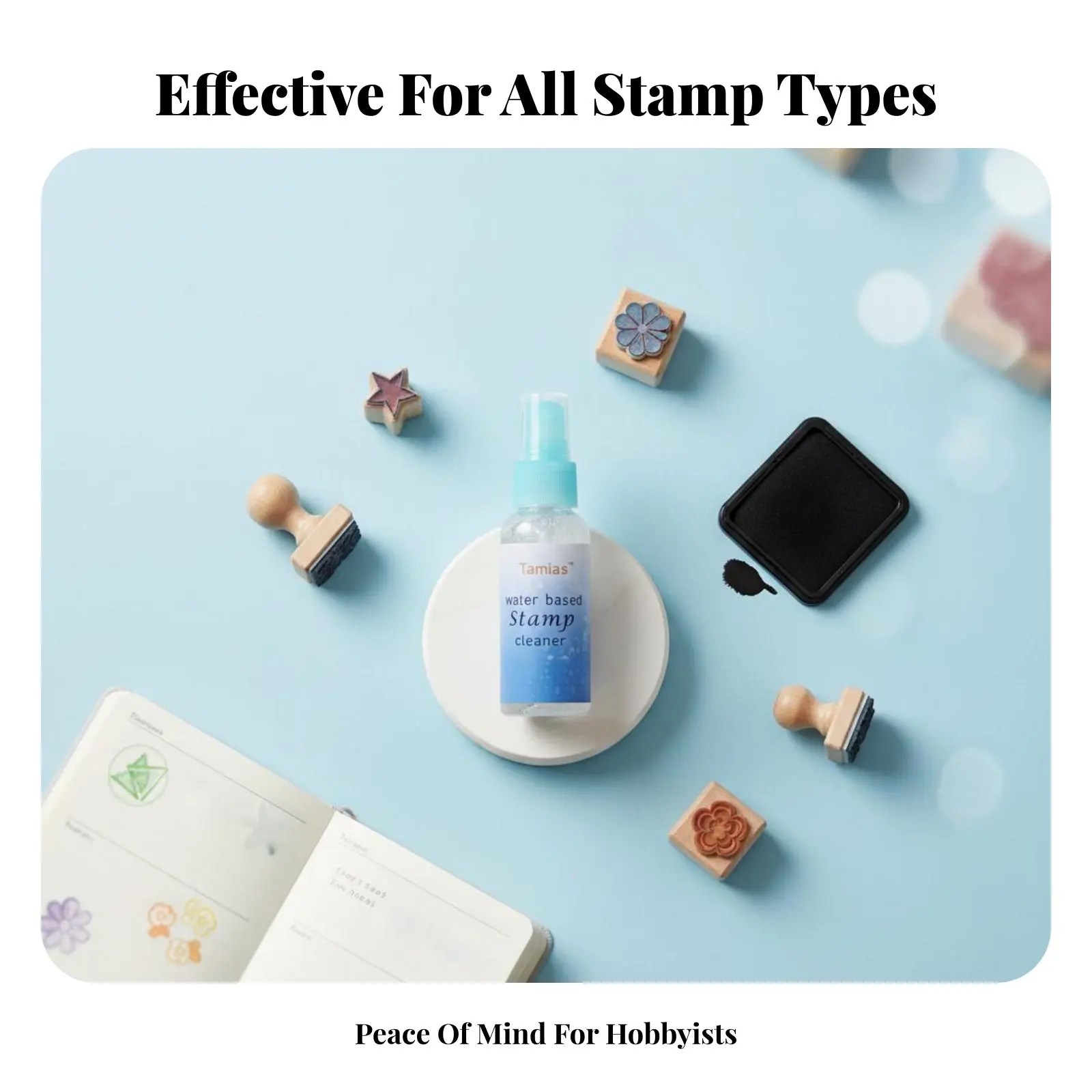 Rubber Stamp Cleaner Cleanable Stamp Cleaning Case Stationery Tool Reusable Craft Supply Portable for Crafters