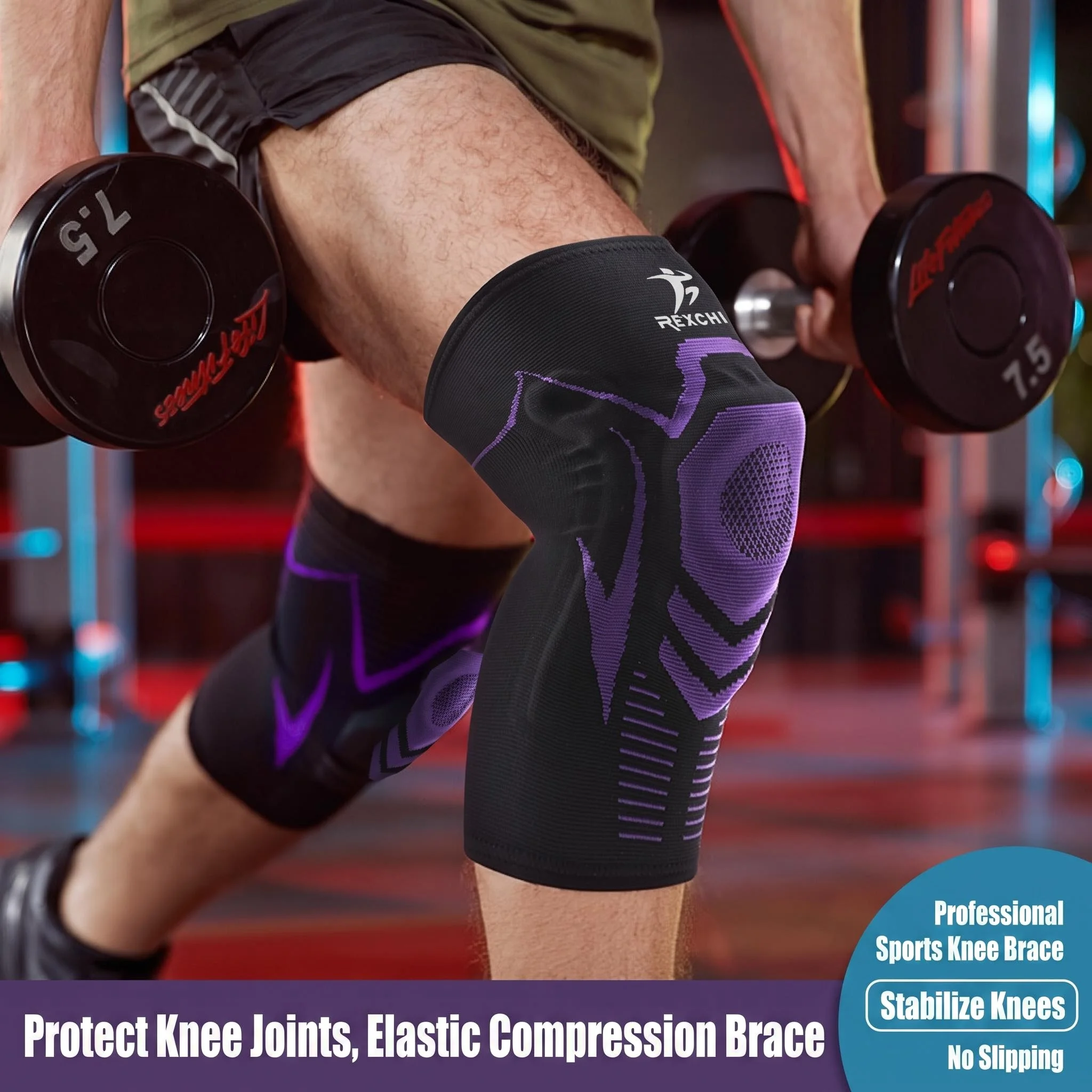 Outdoor breathable knee support belt, suitable for both men and women, sports knee brace with stable support, anti-slip pressure