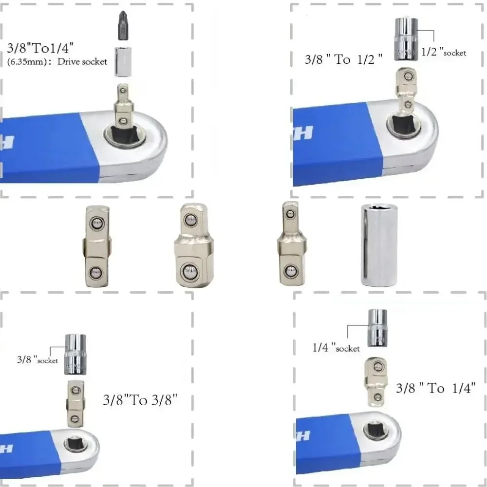 Universal-Verlängerung schlüssel Multi tool Kompakt-Offset-Verlängerung schlüssel Kfz-Metall 39cm mit Adaptern Handwerkzeug zubehör