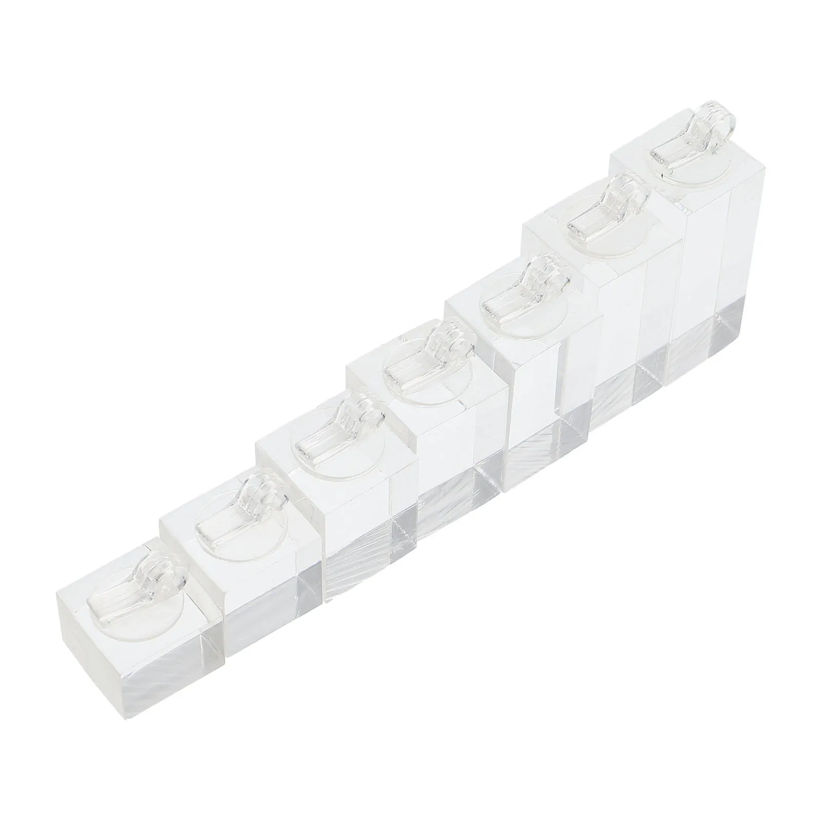 7Pcs Clear Acrylic Ring Holder Square Jewelry Display Stand for Home Retail Store Display Organizer Ring Holder