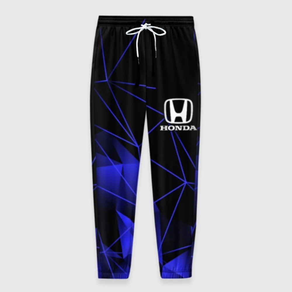 

Осенние новые мужские повседневные спортивные брюки Honda с синими геометрическими линиями и принтом, дышащие быстросохнущие брюки для езды на велосипеде на открытом воздухе