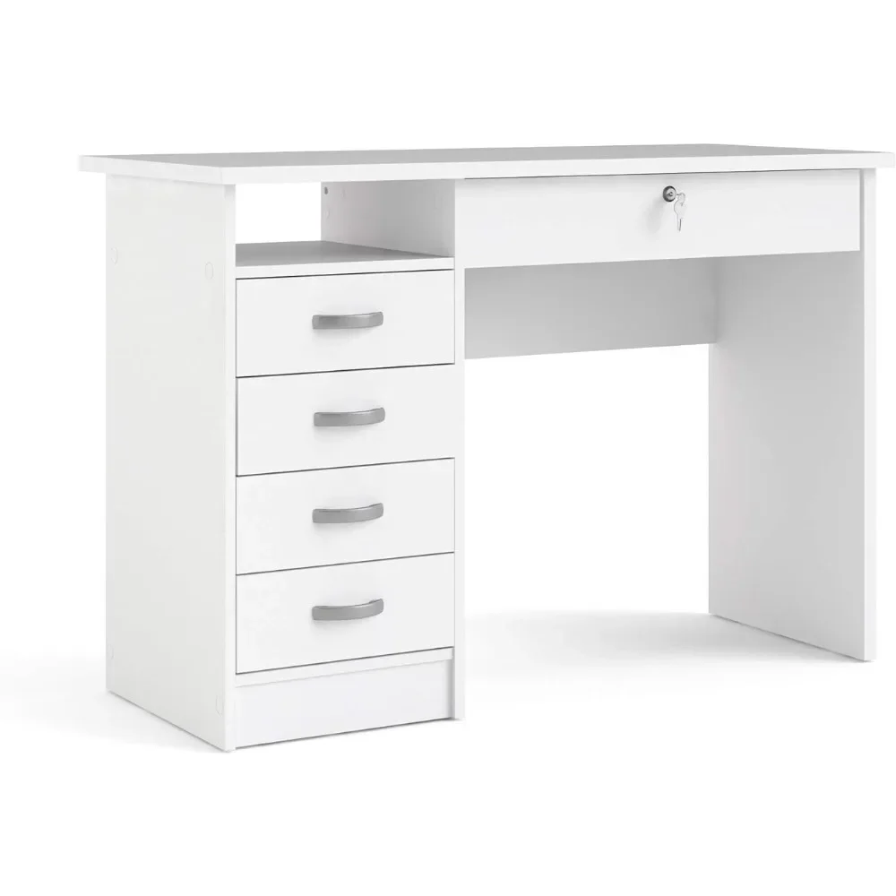 

Tvilum Desk with 5 Drawers, White