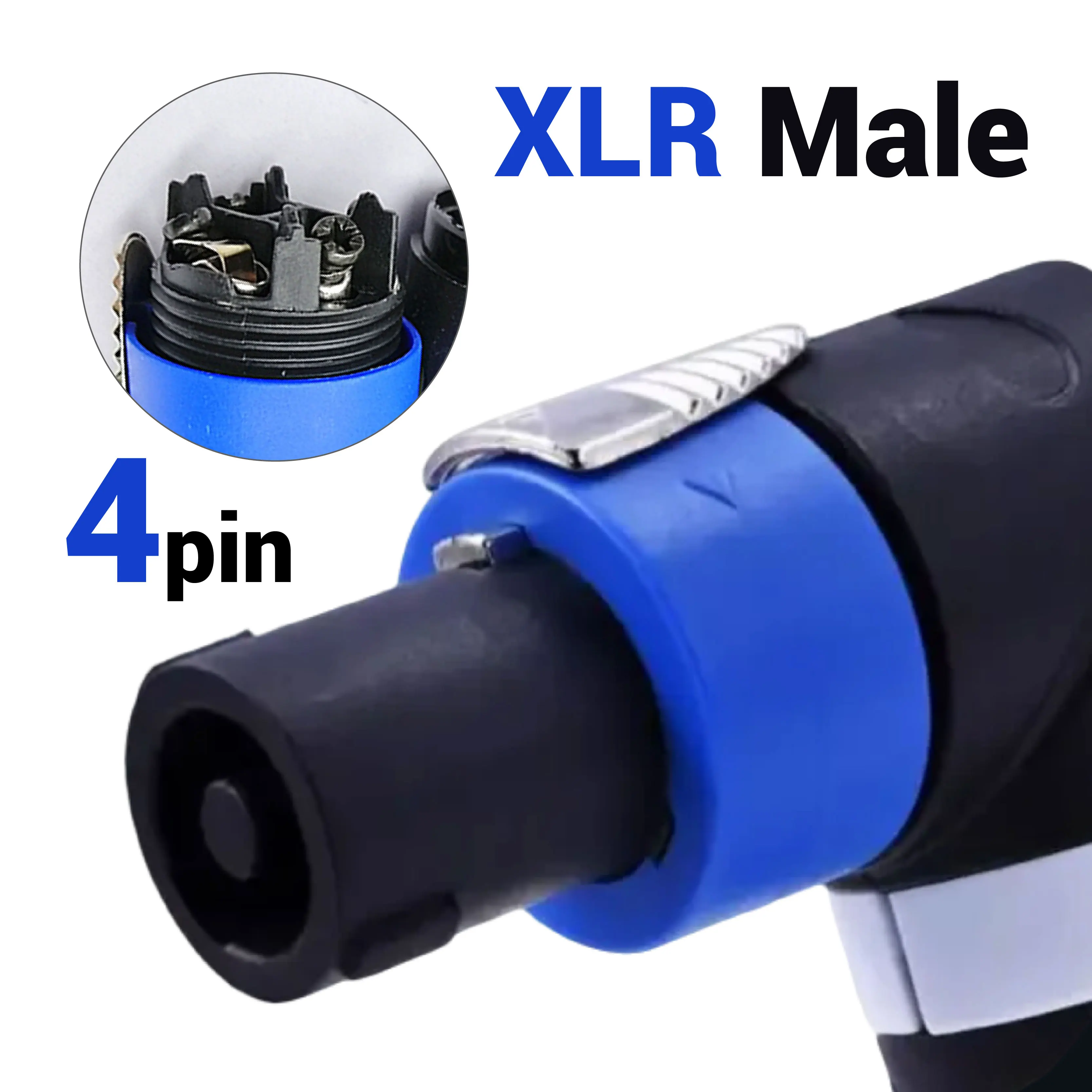 2/4/10Pcs NL4FC 4 Pin Right Angle Speaker Plug Equipment Adapter 90 Degree Speakon Cable Connector