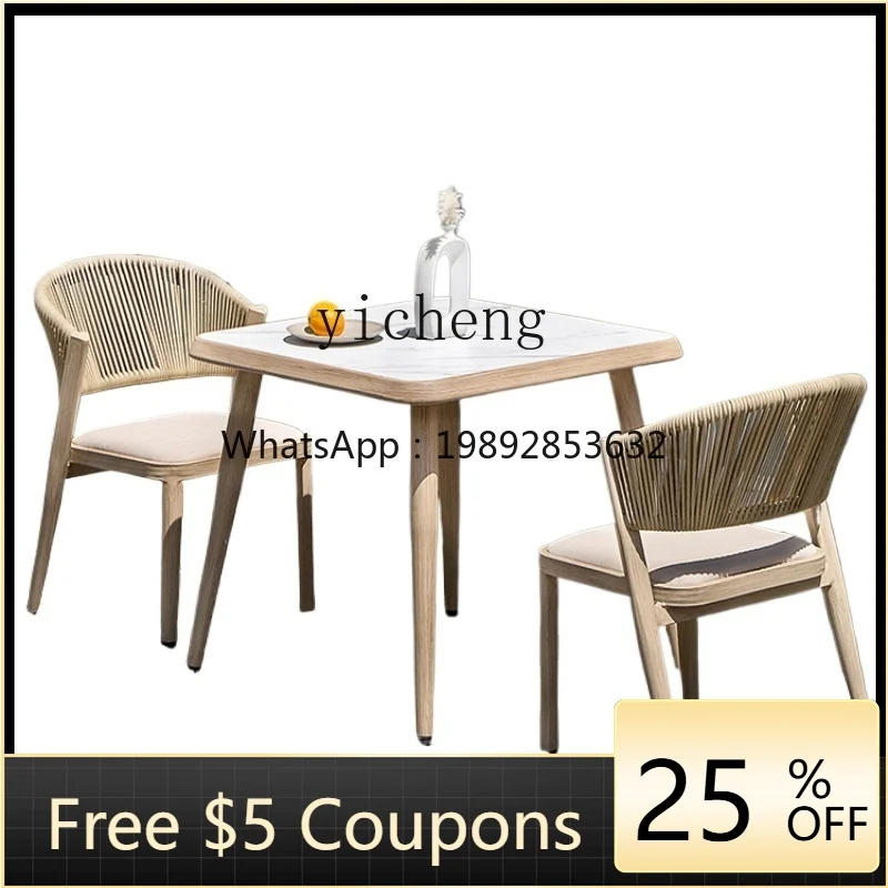 

Outdoor Desk-Chair Combination Outdoor Courtyard Garden Three-Piece Outdoor Leisure Simple Rattan Chair Home Balcony