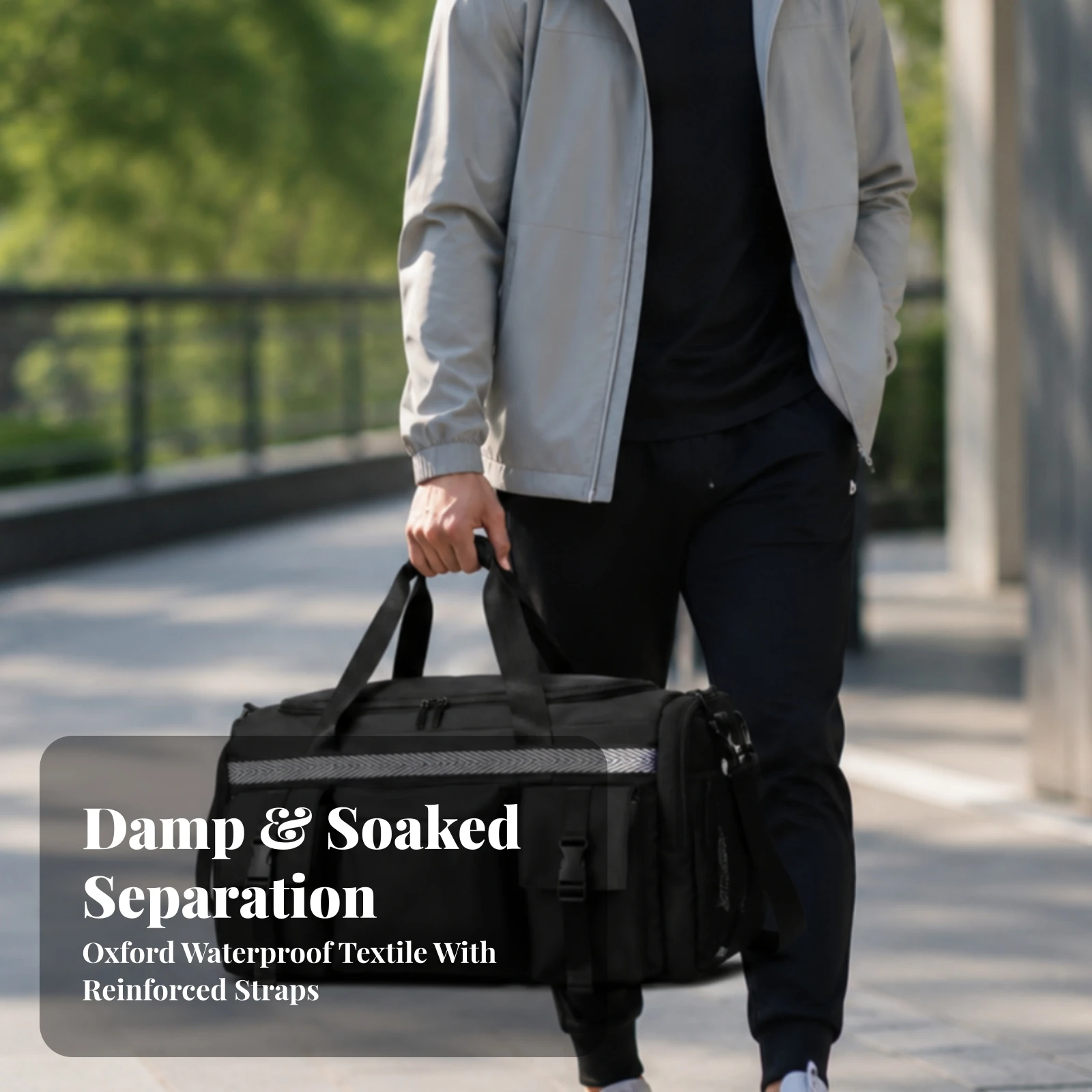 Travel Duffel Bag Water-Resistant Duffel Bag with Shoulder Straps Robust Reinforced for Travelers, Weekend Trips