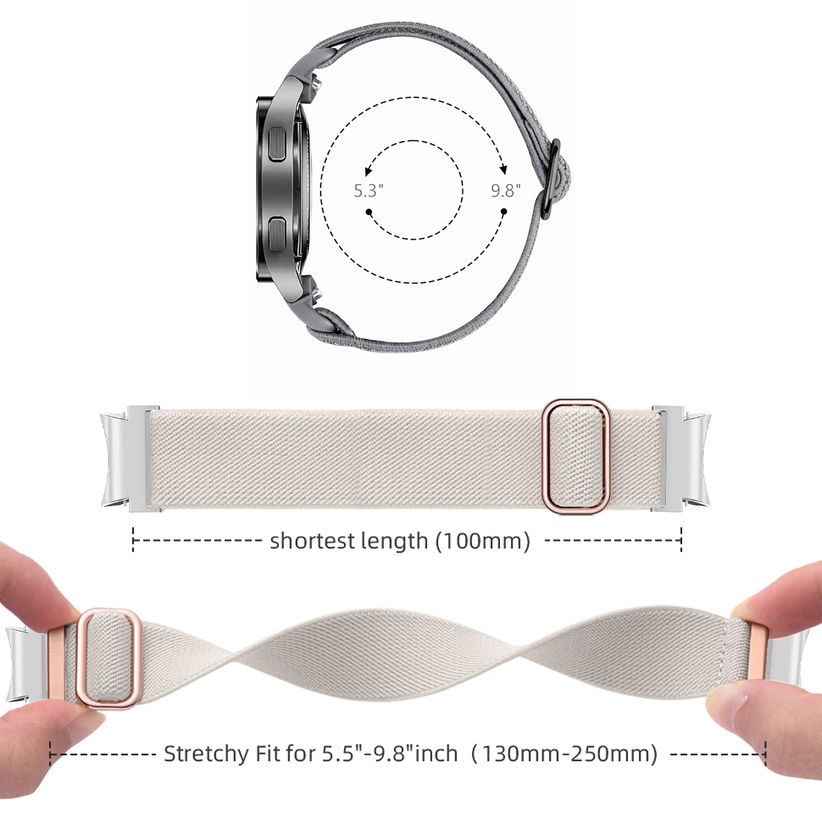 Эластичный ремешок для Samsung Galaxy Watch 7 6 5 4 40 мм 44 мм/5 pro 45 мм без зазоров нейлоновый браслет watch6 classic 47 мм 43 мм ремешок для часов7