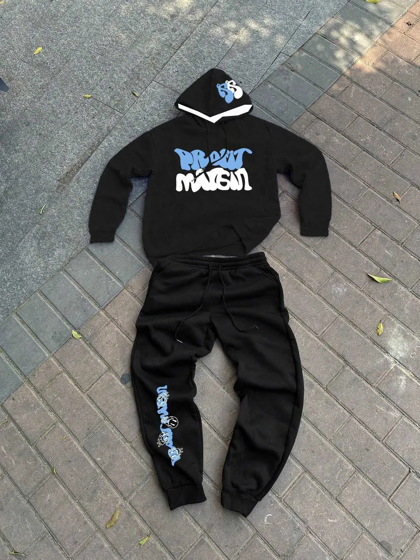 

2025-26 Autumn/Winter New Y2K Men's Set Adult Hoodie 3D Printed Large Sports Set Fashion and Leisure Two Piece Set Bestseller