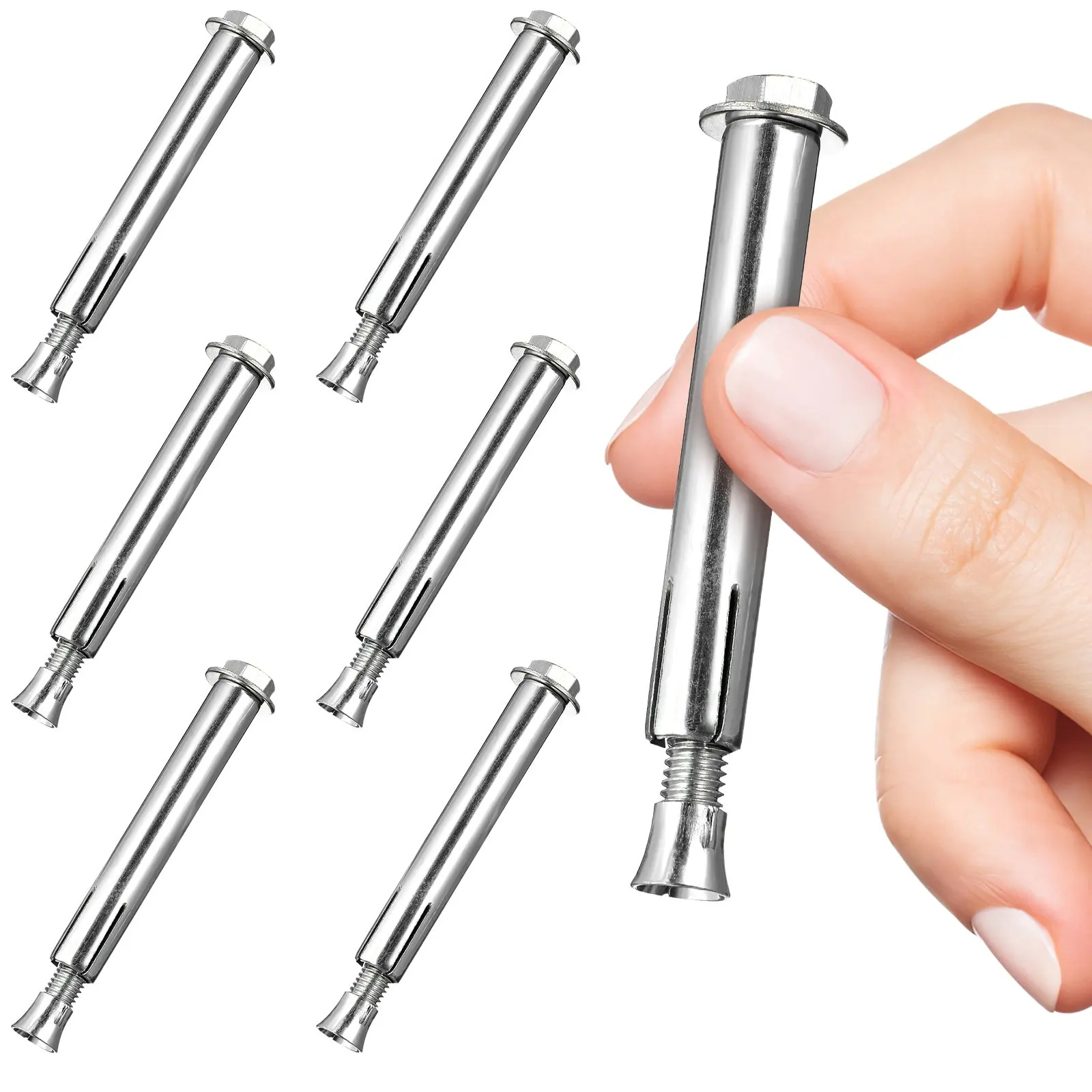 10Pcs Industrial Grade Expansion Bolt Speeds Bumps Fastener for Driveway Asphalt Concrete Road Fixing Wear Resistant Deform