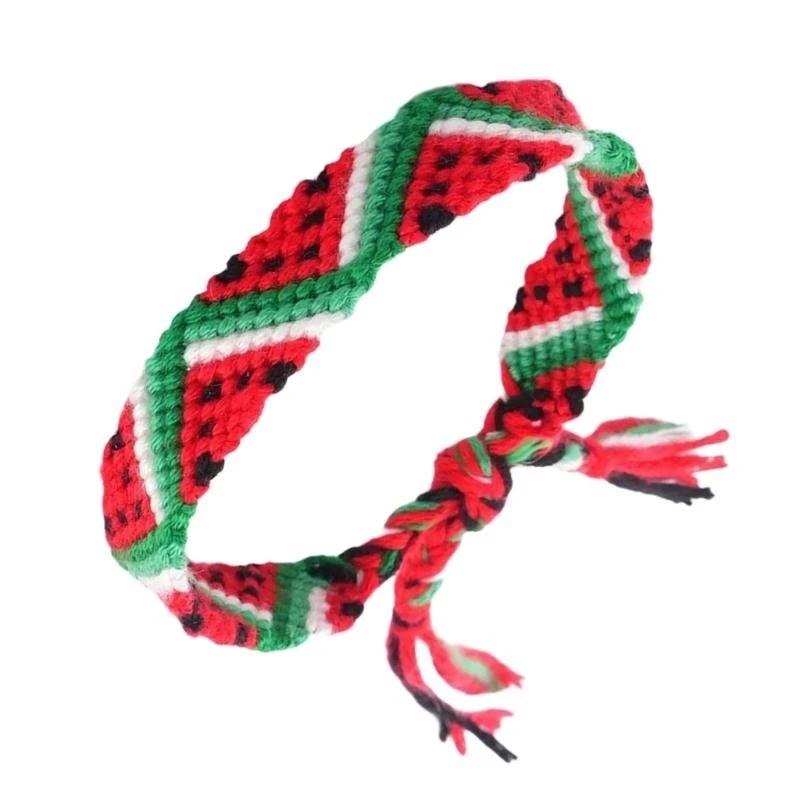 573B Adjustable Handmade Cotton Bracelet Multifuntional Watermelon Geometric Bracelet
