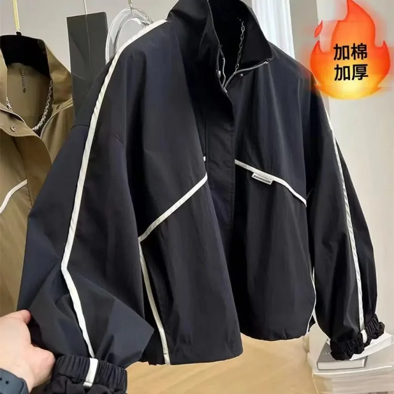 

Cotton Thickened Western-style Unique Stand-up Collar Short Jacket Women's Spring and Autumn Charger Thin Windbreaker Jacket