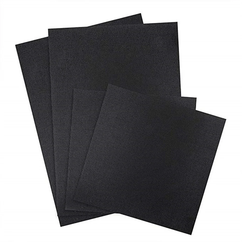 

4Pcs Cross-Stitch Fabric Black Plain Embroidery Cloth Durable DIY Handmade Needlework Material for Craft Projects