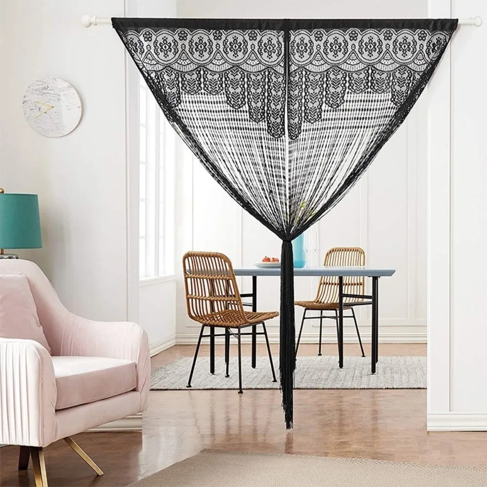 Boho Macrame Lace Door String Curtain Jacquard String Partition Curtain Room Divider Door Drapes Curtain Decorations