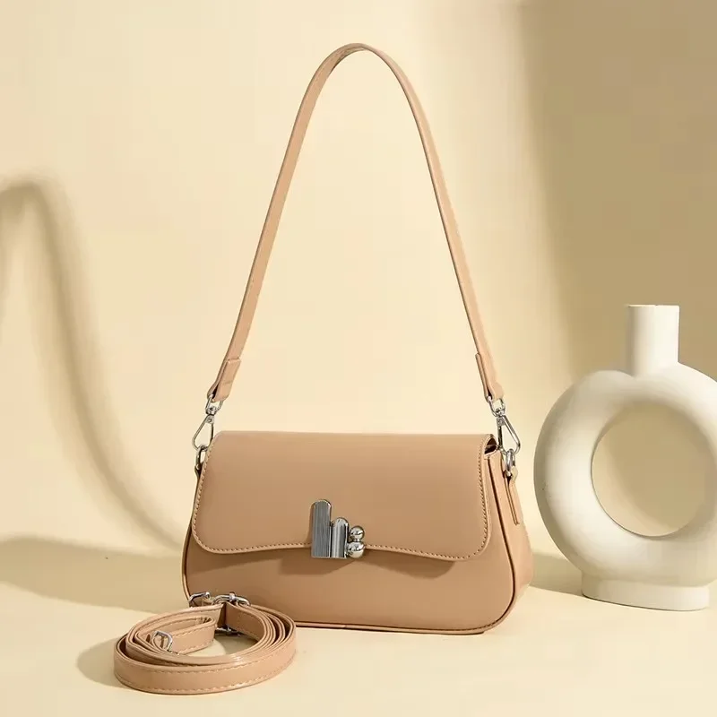 Fashion-Forward Vintage Messenger Bag – Damen-Umhängetasche mit minimalistischem, einfarbigem und luxuriösem Nähten