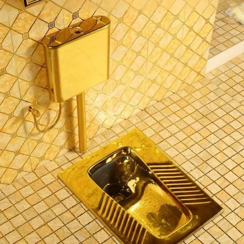 Ceramic water tank gold-plated toilet squatting urinal energy saving silent deodorant