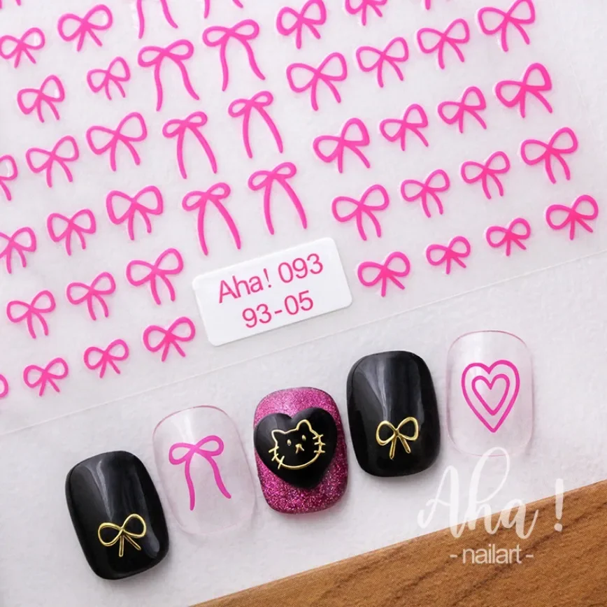 3D Nail Art Aufkleber kleine schöne Bogen ultra dünne selbst klebende Schieber egler Nail Art Dekoration Aufkleber DIY Maniküre Zubehör