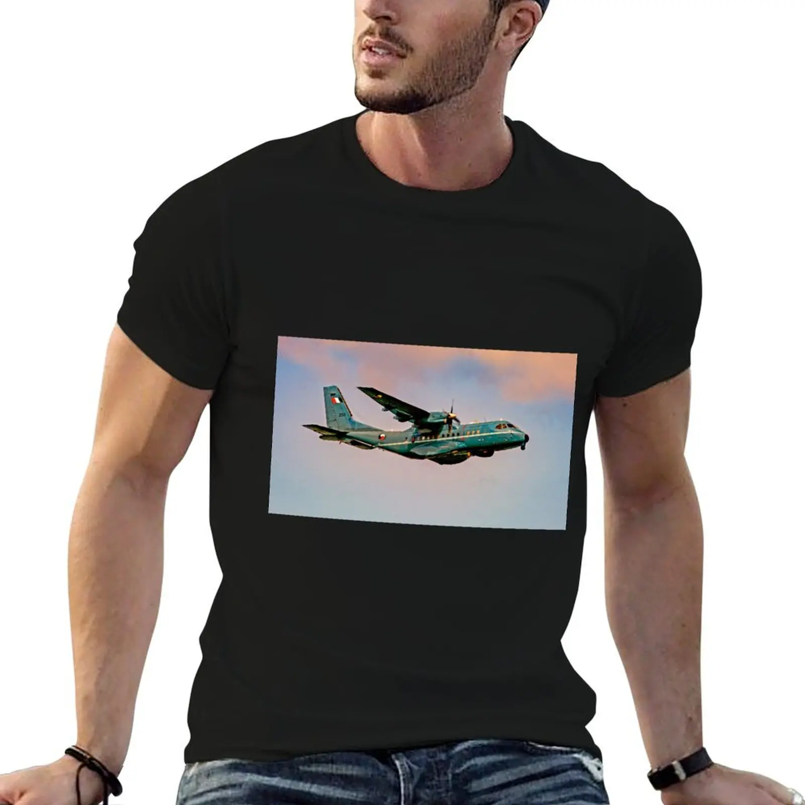 Irish Aviation CASA CN235 Air craft T-Shirt Long Lasting Casual T-Shirt