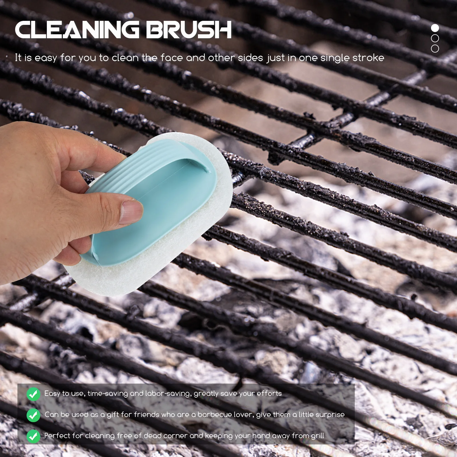 

6pcs BBQ Grill Cleaning Brush Bristle Free Sponge Kitchen Tool for Grilling Rack Oil Scrubber Durable Easy Use Gift