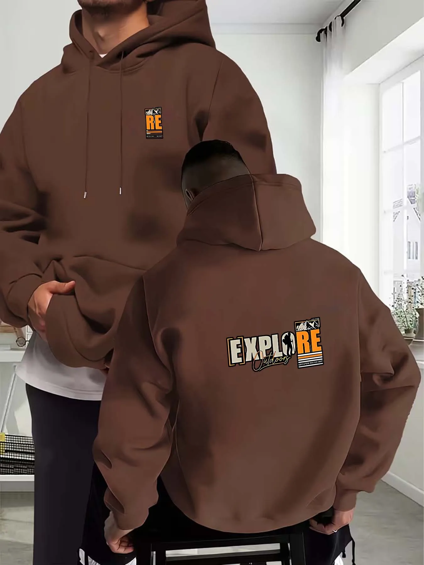 New Autumn/winter Men's Hooded Sweatshirt Casual Comfortable Versatile Practical Cartoon Print Made From Skin-friendly Fabric