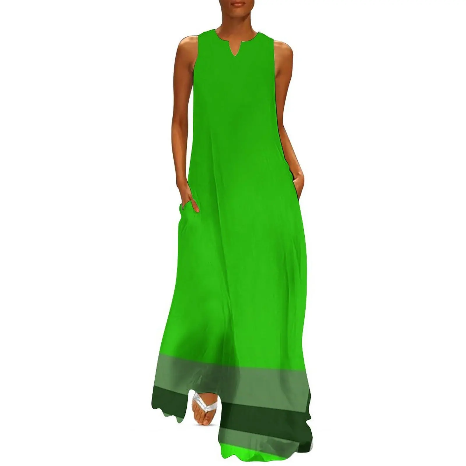 

Green Mondrian-Inspired Geometric Art Long Dress ceremony dresses clothes for woman luxury evening dresses 2025 Dress vintage
