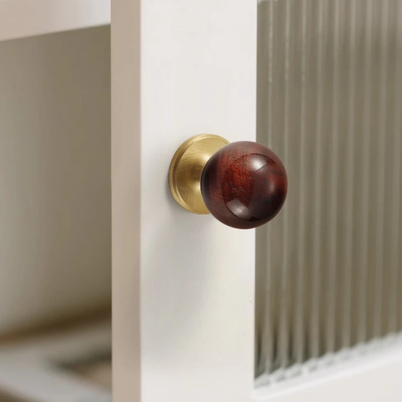 كريستال الرخام جولة الأثاث خزانة مشروبات درج خزانة خذاء مقبض صغير الشمال نمط النحاس الأبيض ثقب واحد مقبض الباب