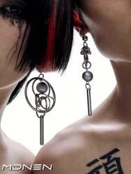 2024 New Ultra Heavy Industry Earrings Alloy Material Cyberpunk Style Men And Women Jewelry Party Gift