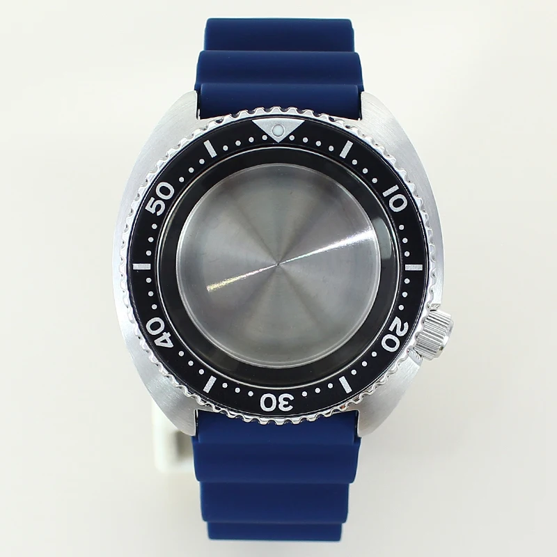 

Waterproof 45mm NH35 Watch Case Rubber Strap Sapphire Glass For NH35 NH36 NH34 NH38 4R36 Movement 28.5mm Dial Modified Abalone