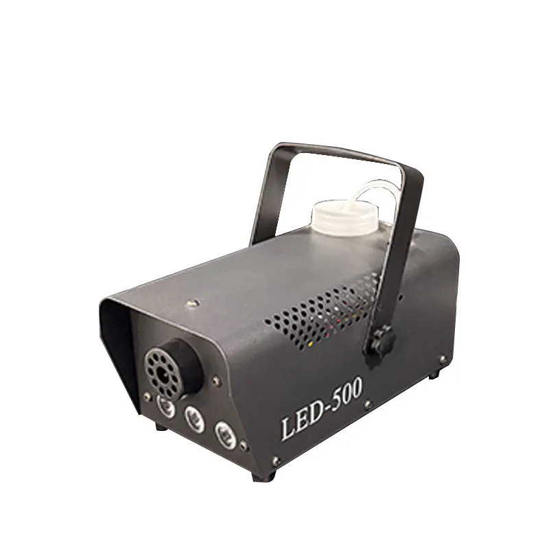 500W Dry Ice Fog Machine with RGB LED Lights Remote Control Iron Strobe Effect 3-5m 0.25L Volume 110-220V for Stage Party Use