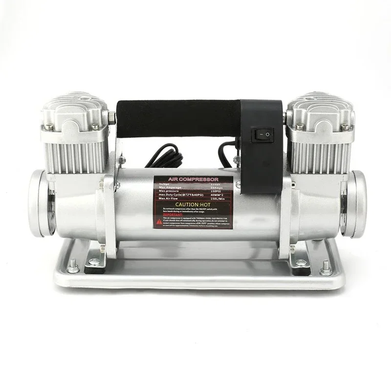 

For JM-F140 24V/12V Metal Double Cylinder Air Pump 480W High-Power Car Air Pump High-Pressure Pump For 150-200PSI Air Pressure