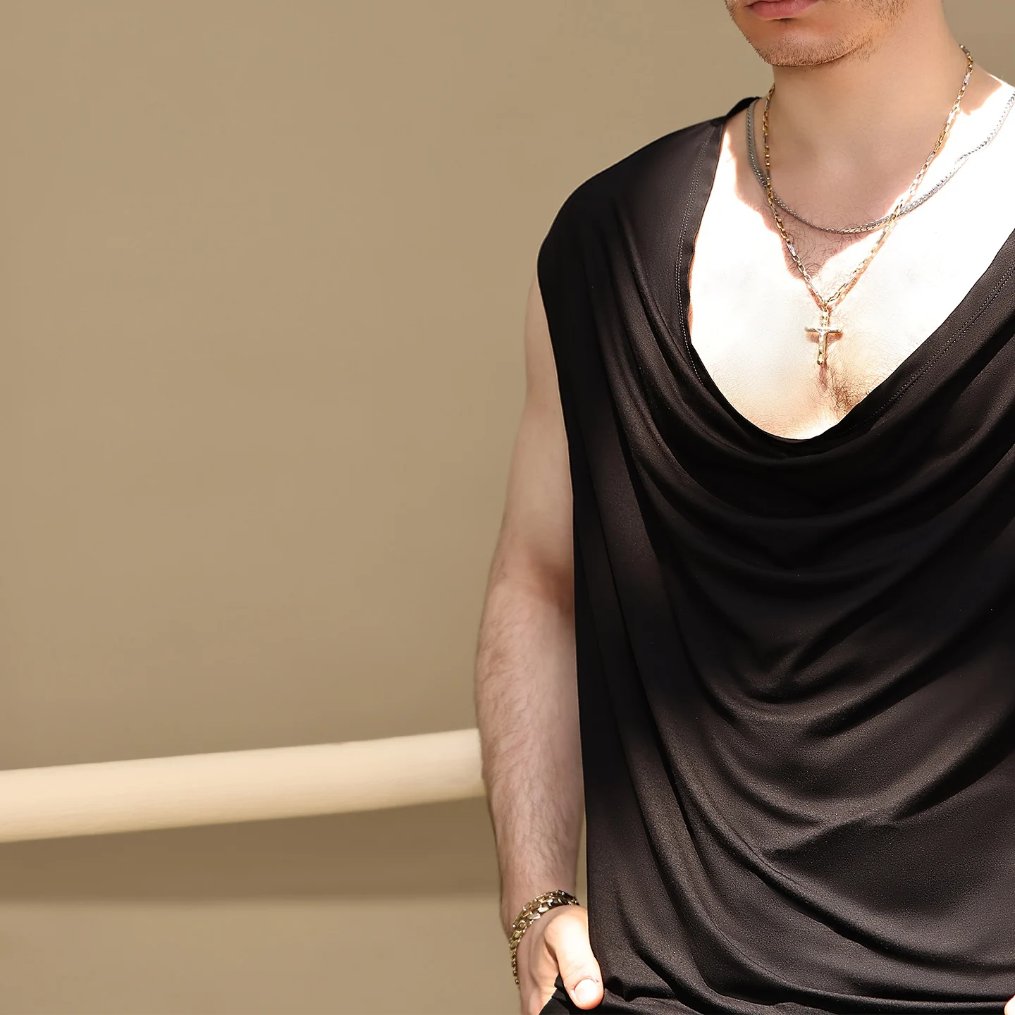 Sommer männer Latin Dance Kleidung Erwachsenen Männlichen Ärmellose Schwarze Tops Rumba Cha Cha Salsa Tanz Praxis leistung Tops BL16811