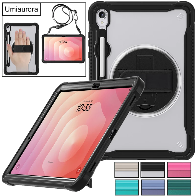 

﻿﻿For Samsung Tab S11 11 inch SM-X730 SM-X736B Shockproof Tablet Case 360 Rotation Hand Shoulder Strap Stand Armor Cover Funda