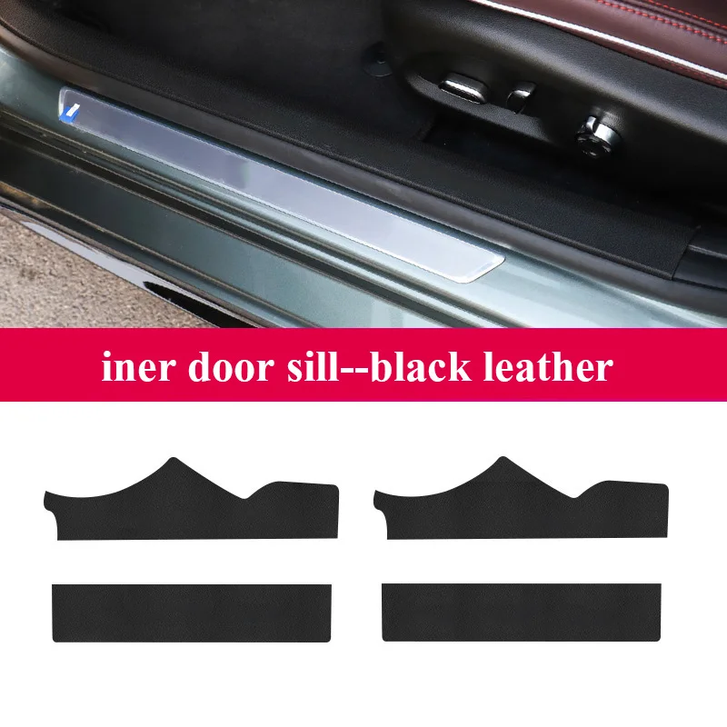 Voor Cadillac Ct5 Ct6 Ct4 Xts Xt5 Xt6 Atsl Interieuraccessoires Lederen Koolstofvezel Sticker Deur Anti Kick Cover Bescherming Mat