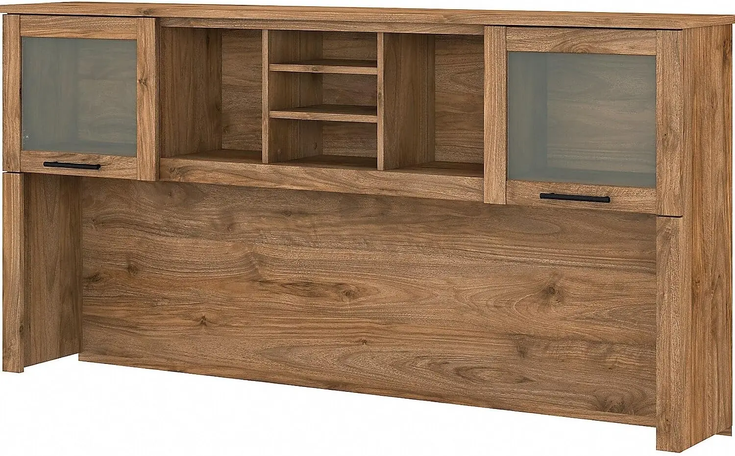 Somerset Desk Hutch, Attachment With Shelves And Cabinets For Home Office, 72W, Fresh Walnut